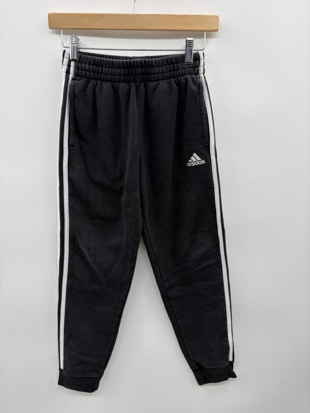 Adidas Youth Boys Medium 10/12 Regular Fit 3 Stripe Drawstring Sweatpants 636